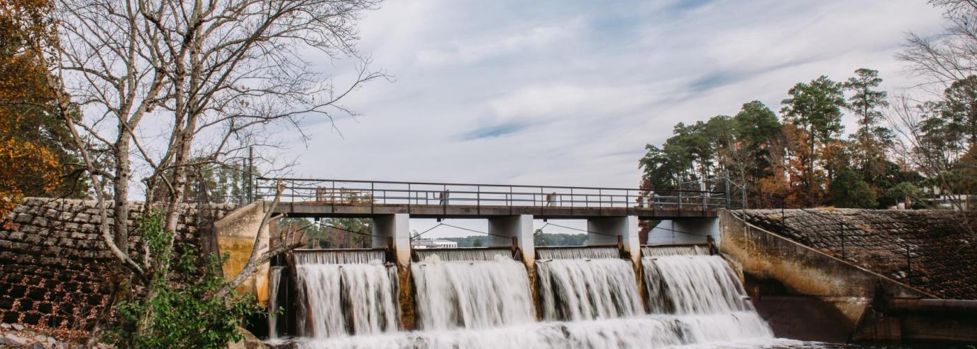 Spillway overlooking new waterfront park
